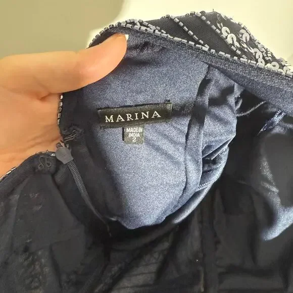 MARINA Black Sequin Mini Dress – Size 2 | Gatsby Glam | Like NEW - Picture 4 of 8